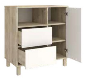 Komoda do dětského pokoje Faktum Wing Grey Oak White